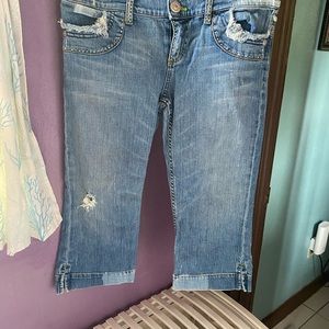 Allen B rhinestone details distressed jeans